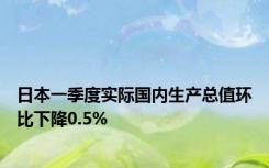 日本一季度实际国内生产总值环比下降0.5%