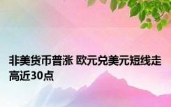 非美货币普涨 欧元兑美元短线走高近30点