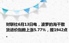 财联社6月13日电，波罗的海干散货运价指数上涨5.77%，报1942点。