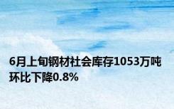 6月上旬钢材社会库存1053万吨 环比下降0.8%