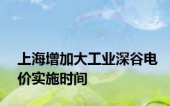 上海增加大工业深谷电价实施时间