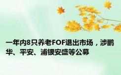 一年内8只养老FOF退出市场，涉鹏华、平安、浦银安盛等公募