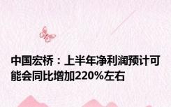 中国宏桥：上半年净利润预计可能会同比增加220%左右