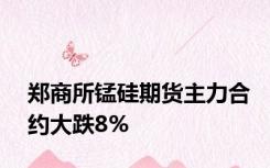 郑商所锰硅期货主力合约大跌8%