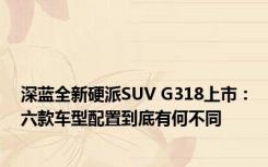 深蓝全新硬派SUV G318上市：六款车型配置到底有何不同