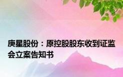 庚星股份：原控股股东收到证监会立案告知书