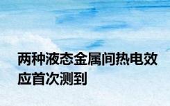 两种液态金属间热电效应首次测到