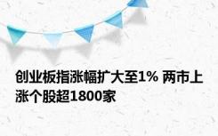 创业板指涨幅扩大至1% 两市上涨个股超1800家