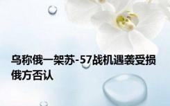 乌称俄一架苏-57战机遇袭受损 俄方否认