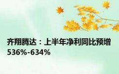 齐翔腾达：上半年净利同比预增536%-634%