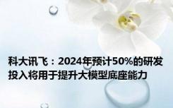 科大讯飞：2024年预计50%的研发投入将用于提升大模型底座能力