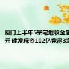 厦门上半年5宗宅地收金超144亿元 建发斥资102亿竞得3宗