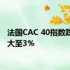 法国CAC 40指数跌幅扩大至3%