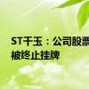 ST千玉：公司股票可能被终止挂牌