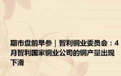 期市盘前早参｜智利铜业委员会：4月智利国家铜业公司的铜产量出现下滑