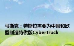 马斯克：特斯拉需要为中国和欧盟制造特供版Cybertruck