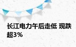 长江电力午后走低 现跌超3%