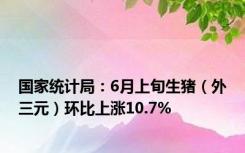 国家统计局：6月上旬生猪（外三元）环比上涨10.7%