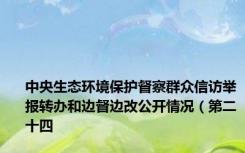 中央生态环境保护督察群众信访举报转办和边督边改公开情况（第二十四