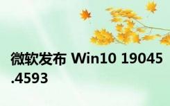 微软发布 Win10 19045.4593