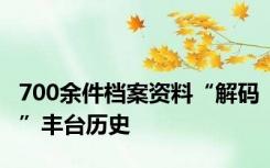 700余件档案资料“解码”丰台历史