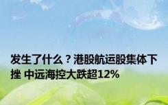 发生了什么？港股航运股集体下挫 中远海控大跌超12%