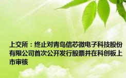 上交所：终止对青岛信芯微电子科技股份有限公司首次公开发行股票并在科创板上市审核