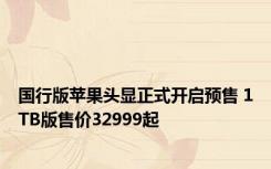 国行版苹果头显正式开启预售 1TB版售价32999起