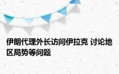 伊朗代理外长访问伊拉克 讨论地区局势等问题