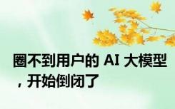 圈不到用户的 AI 大模型，开始倒闭了