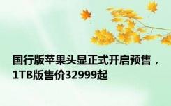 国行版苹果头显正式开启预售，1TB版售价32999起