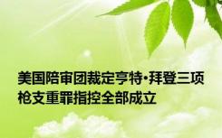 美国陪审团裁定亨特·拜登三项枪支重罪指控全部成立