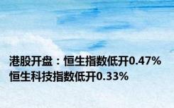 港股开盘：恒生指数低开0.47% 恒生科技指数低开0.33%