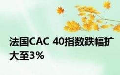 法国CAC 40指数跌幅扩大至3%