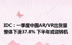 IDC：一季度中国AR/VR出货量整体下滑37.8% 下半年或迎转机