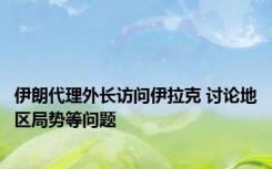 伊朗代理外长访问伊拉克 讨论地区局势等问题