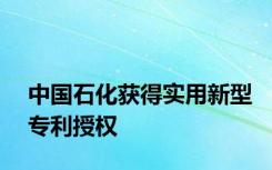 中国石化获得实用新型专利授权