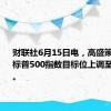 财联社6月15日电，高盛策略师把标普500指数目标位上调至5,600点。