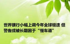 世界银行小幅上调今年全球增速 但警告或被长期困于“慢车道”