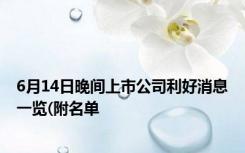 6月14日晚间上市公司利好消息一览(附名单