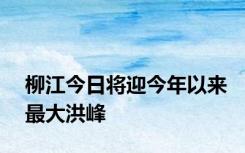 柳江今日将迎今年以来最大洪峰