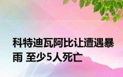 科特迪瓦阿比让遭遇暴雨 至少5人死亡