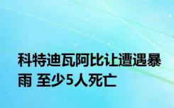 科特迪瓦阿比让遭遇暴雨 至少5人死亡