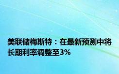 美联储梅斯特：在最新预测中将长期利率调整至3%