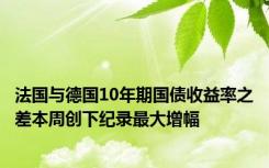 法国与德国10年期国债收益率之差本周创下纪录最大增幅