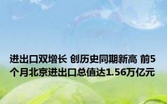 进出口双增长 创历史同期新高 前5个月北京进出口总值达1.56万亿元