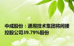 中成股份：通用技术集团将间接控股公司39.79%股份