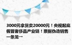 3000元拿货卖20000元！央视起底假冒奢侈品产业链！票据伪造销售一条龙→