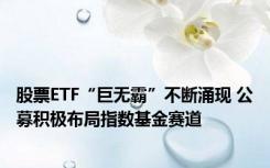 股票ETF“巨无霸”不断涌现 公募积极布局指数基金赛道