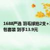 1688严选 羽毛球拍2支+3球+排包套装 到手13.9元